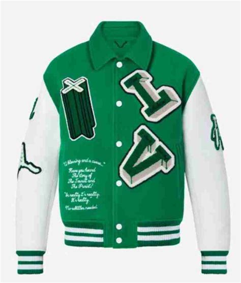 louis vuitton baseball jacket green|louis vuitton varsity jacket blue.